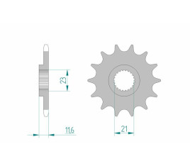 Pignon AFAM acier standard 21307 - 520