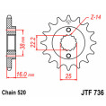 Pignon JT SPROCKETS acier standard 736 - 520