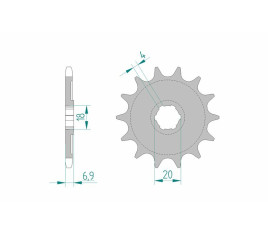 Pignon AFAM acier standard 20204 - 520