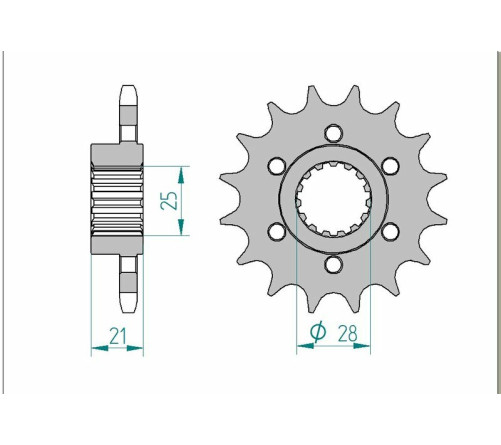 Pignon AFAM acier standard 37600 - 525