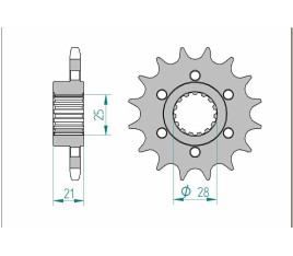 Pignon AFAM acier standard 37600 - 525