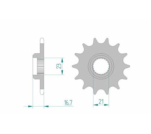 Pignon AFAM acier standard 21506 - 520