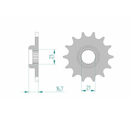 Pignon AFAM acier standard 21506 - 520