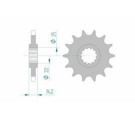 Pignon AFAM acier standard 24602 - 525