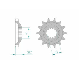 Pignon AFAM acier standard 24805 - 530