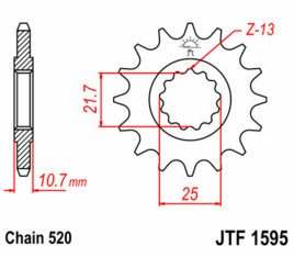 Pignon JT SPROCKETS acier standard 1595 - 520