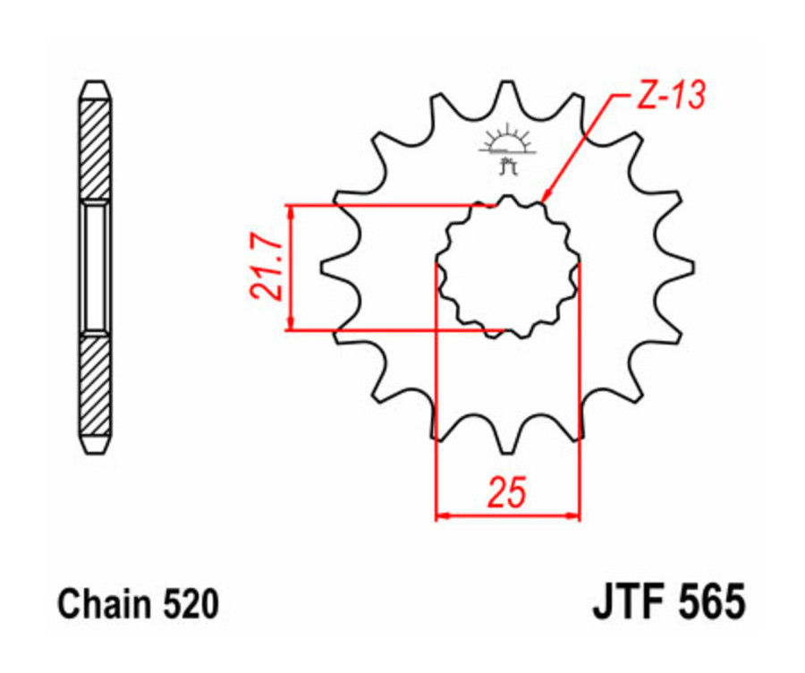 Pignon JT SPROCKETS acier standard 565 - 520