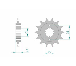 Pignon AFAM acier standard 52607 - 520