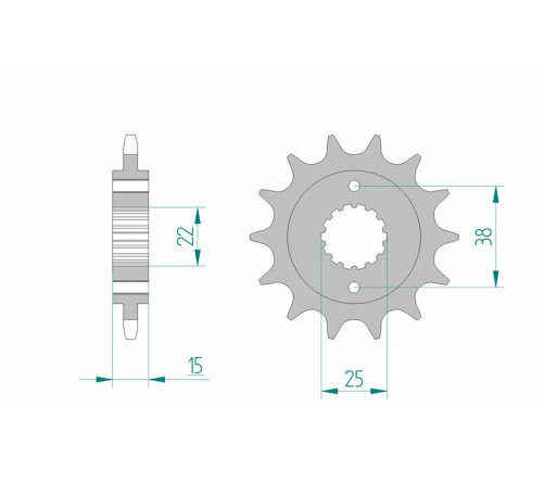 Pignon AFAM acier standard 52607 - 520