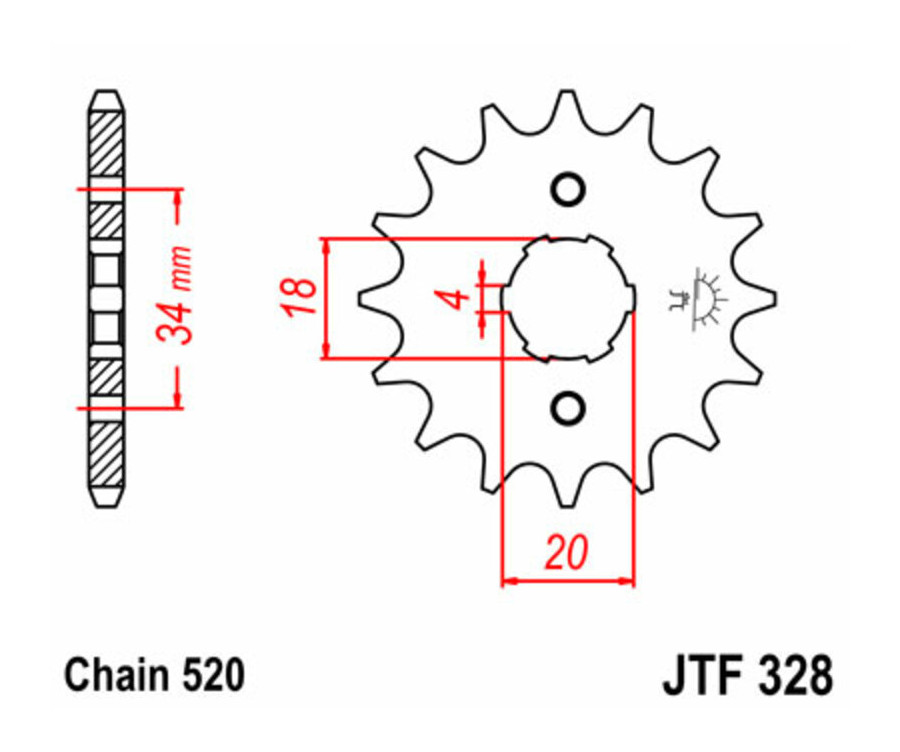 Pignon JT SPROCKETS acier standard 328 - 520