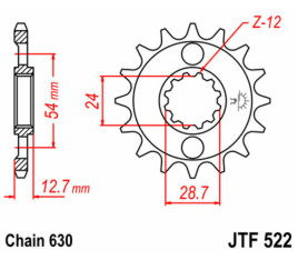 Pignon JT SPROCKETS acier standard 522 - 630