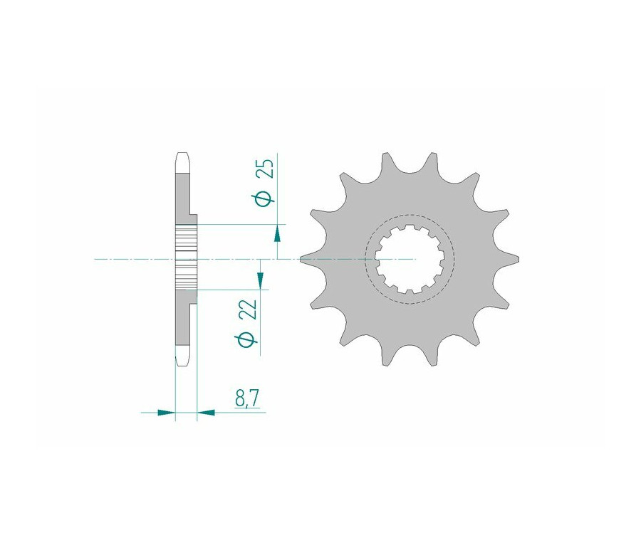 Pignon AFAM acier standard 22505 - 520