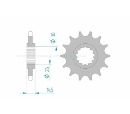 Pignon AFAM acier standard 20611 - 525