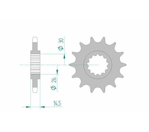 Pignon AFAM acier standard 20611 - 525