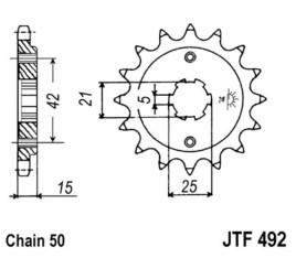 Pignon JT SPROCKETS acier standard 492 - 520