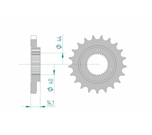 Pignon AFAM acier standard 94602 - 530