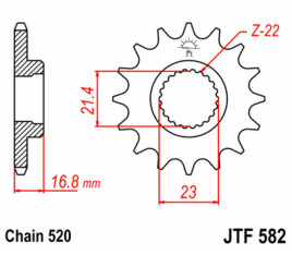 Pignon JT SPROCKETS acier standard 582 - 520