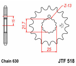 Pignon JT SPROCKETS acier standard 518 - 630