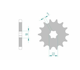 Pignon AFAM acier standard 22501 - 530