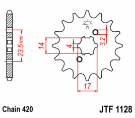 Pignon JT SPROCKETS acier standard 1128 - 420