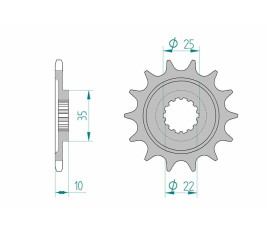 Pignon AFAM acier standard 94604 - 520