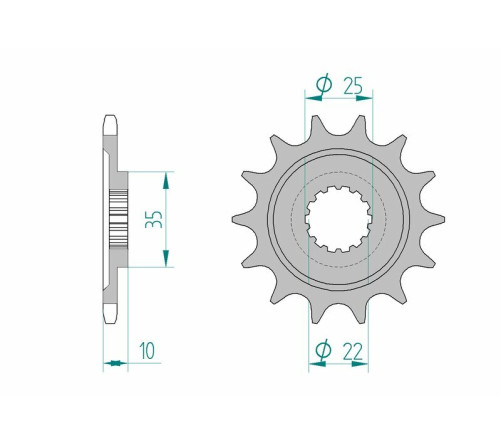 Pignon AFAM acier standard 94604 - 520