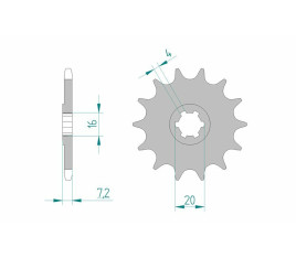 Pignon AFAM acier standard 22104 - 520