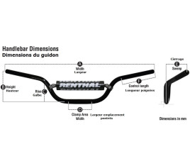 Guidon RENTHAL Fatbar 673 Trials 100