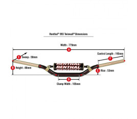 Guidon RENTHAL Twinwall type 993