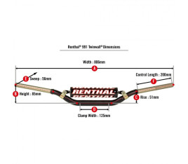 Guidon RENTHAL Twinwall type 991