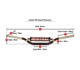 Guidon RENTHAL Twinwall type 990