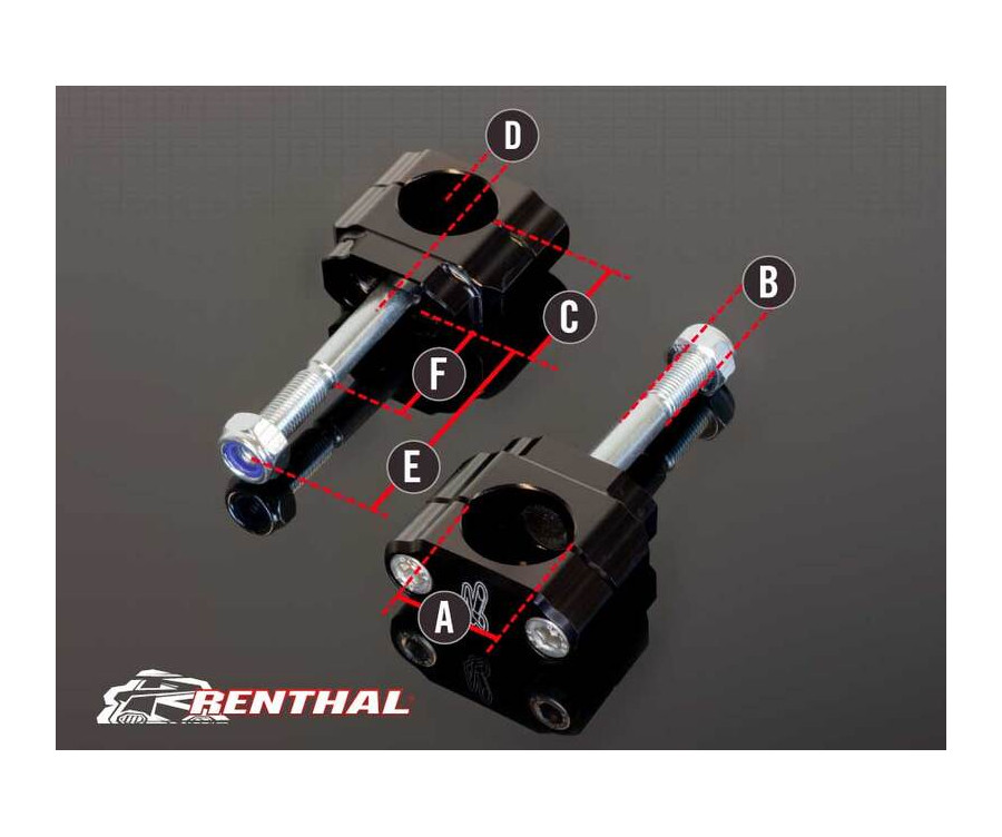 Pontets de guidon RENTHAL 36Tech Ø36mm Fatbar®36 Suzuki