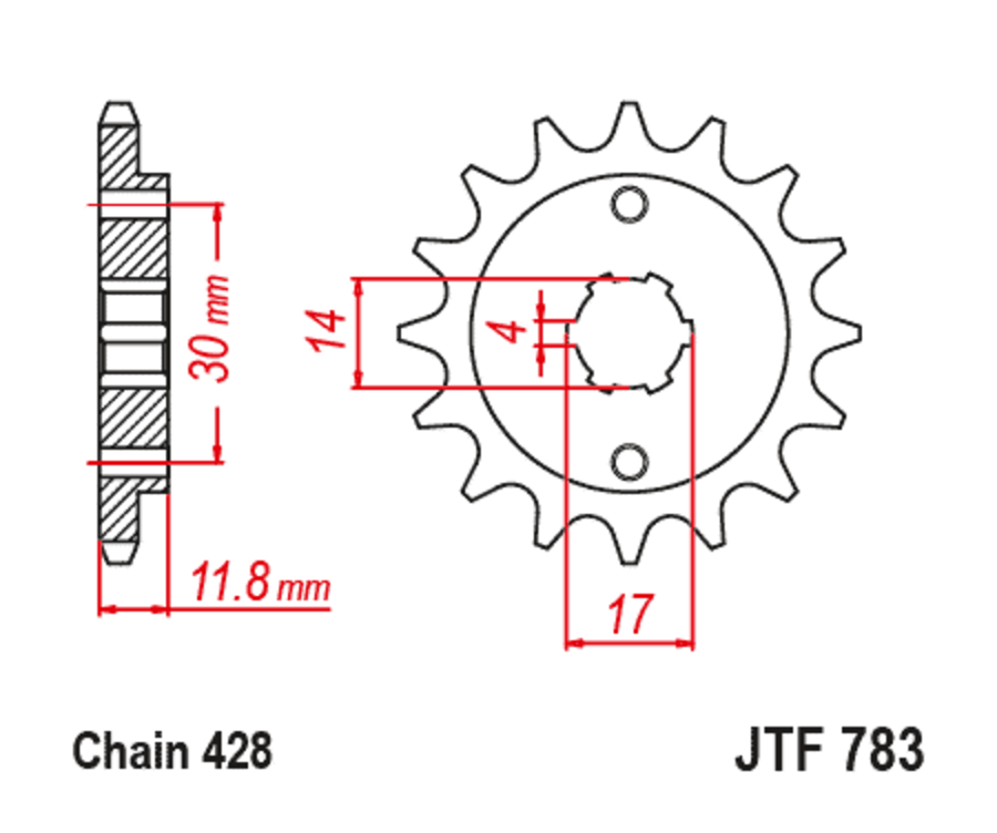 Pignon JT SPROCKETS acier standard 783 - 428