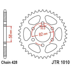 Couronne JT SPROCKETS acier 1010 - 428 - 1127020001