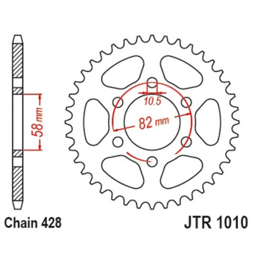 Couronne JT SPROCKETS acier 1010 - 428 - 1127020001