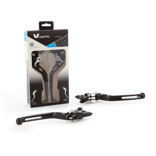 Leviers V PARTS standard 175mm taillé masse noir/visserie alu avec adaptateurs par paire MV Agusta - 1067168