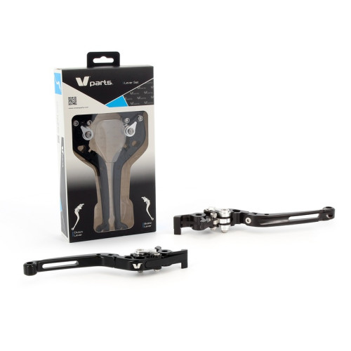 Leviers V PARTS repliables 177mm taillé masse noir/visserie alu avec adaptateurs par paire BMW - 1066984