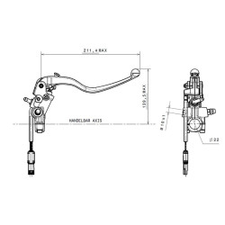 Maître-cylindre de frein BREMBO Ø18x21mm titane