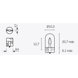 Ampoule TECNIUM T10 12V 3W - x10 - 1079302