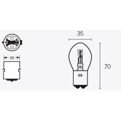 Ampoule TECNIUM B35 12V 35/35W - x10 - 1079298