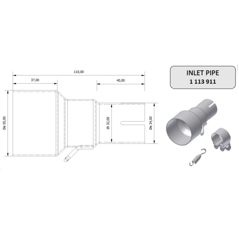 Tube de raccordement MIVV 55 32 mm