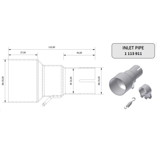 Tube de raccordement MIVV 55 32 mm - 1113911