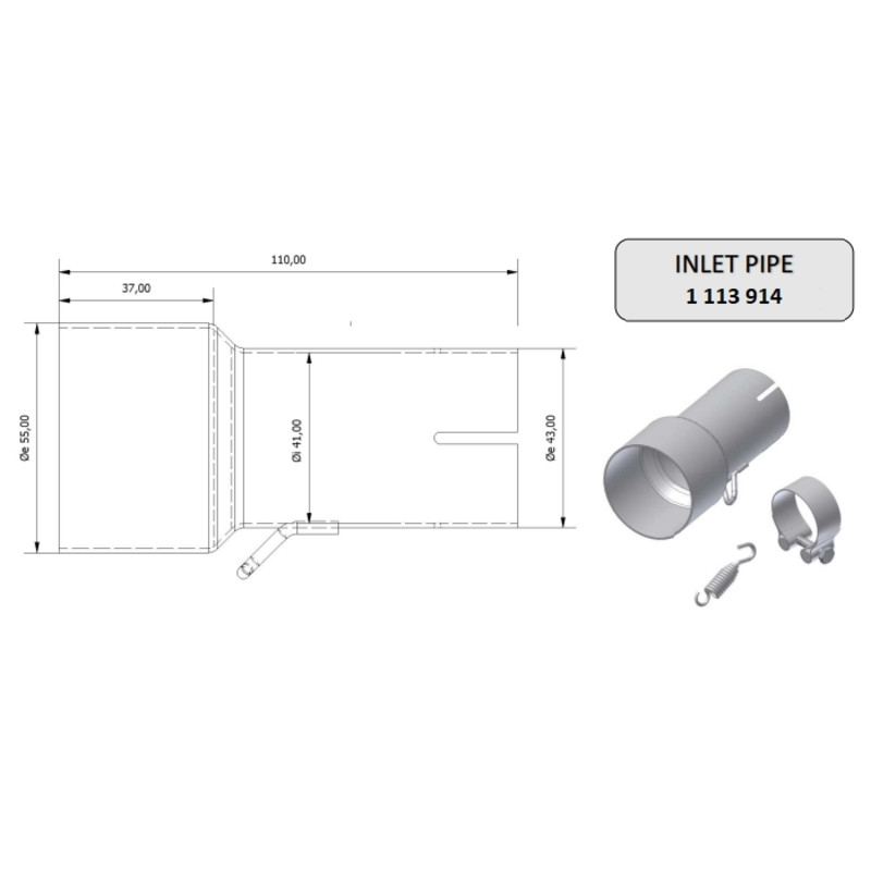 Tube de raccordement MIVV 55 41 mm