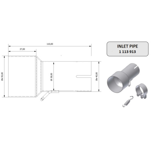 Tube de raccordement MIVV 55 38 mm - 1113913