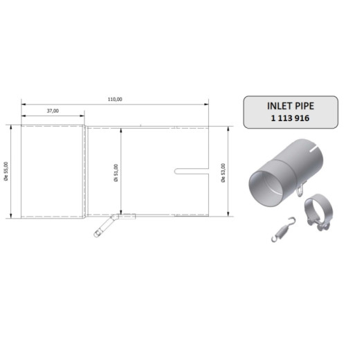 Tube de raccordement MIVV 55 51 mm