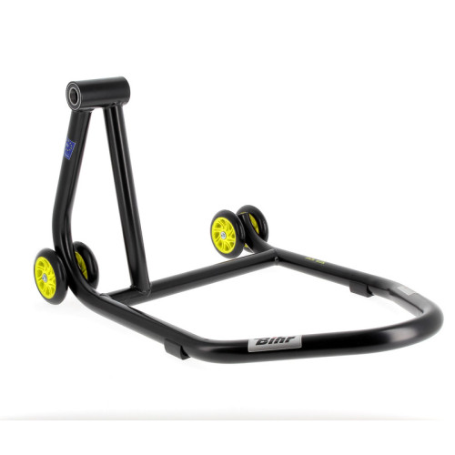 Béquille de stand monobras gauche BIHR Home Track noir mat roues jaune - 3032108