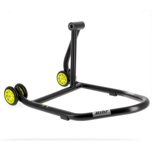 Béquille de stand monobras droite BIHR Home Track noir mat roues jaune - 3032113