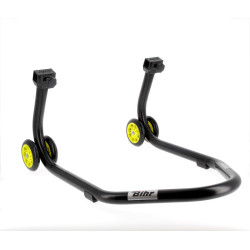 Béquille de stand arrière BIHR Home Track supports en "V" noir mat roues jaune - 3032119