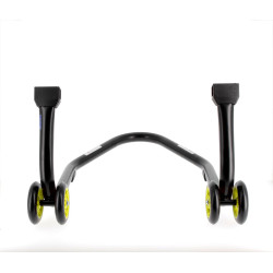 Béquille de stand arrière BIHR Home Track supports en "V" noir mat roues jaune