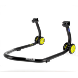 Béquille de stand arrière BIHR Home Track supports en "V" noir mat roues jaune